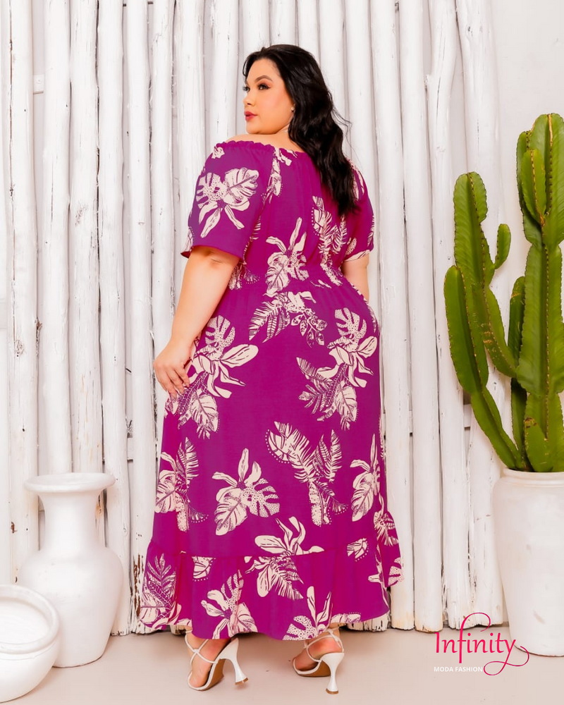 Plus Size Tecido Duna Estampado com Lastex