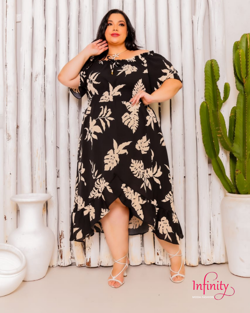 Plus Size Tecido Duna Estampado com Lastex