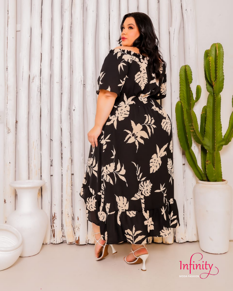 Plus Size Tecido Duna Estampado com Lastex