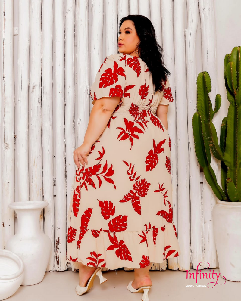 Plus Size Tecido Duna Estampado com Lastex