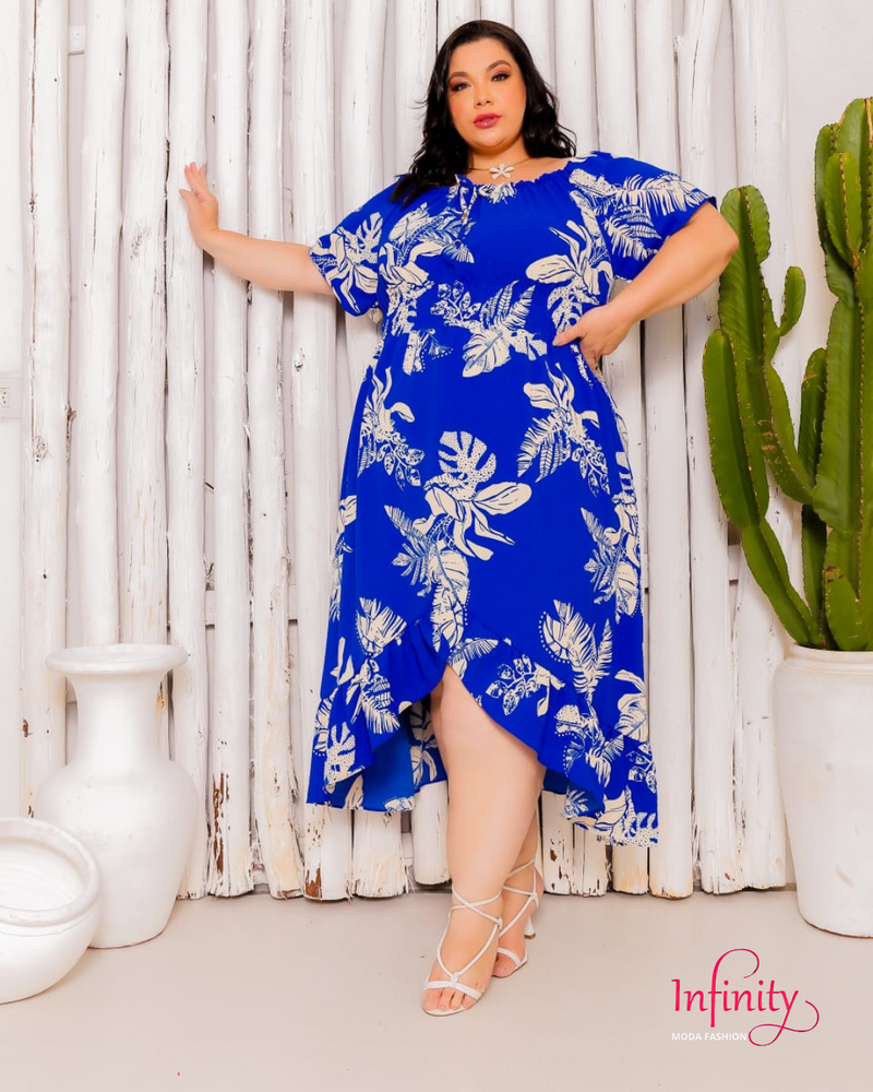 Plus Size Tecido Duna Estampado com Lastex